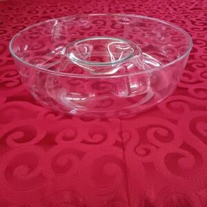 Vintage Princess House Heritage Handblown Crystal Chip 'N' Dip Server| EUC
